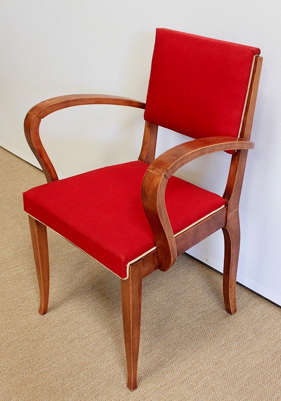 Pair Of Bridge Armchairs In Solid Beech - 1950-photo-2