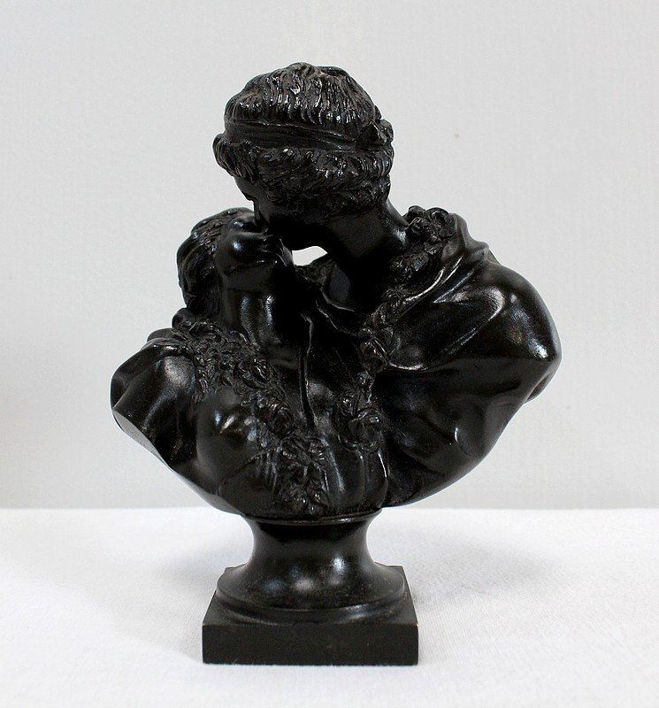 Bronze « Le Baiser Donné » D’après J-a. Houdon – 2ème Moitié Du XIXe