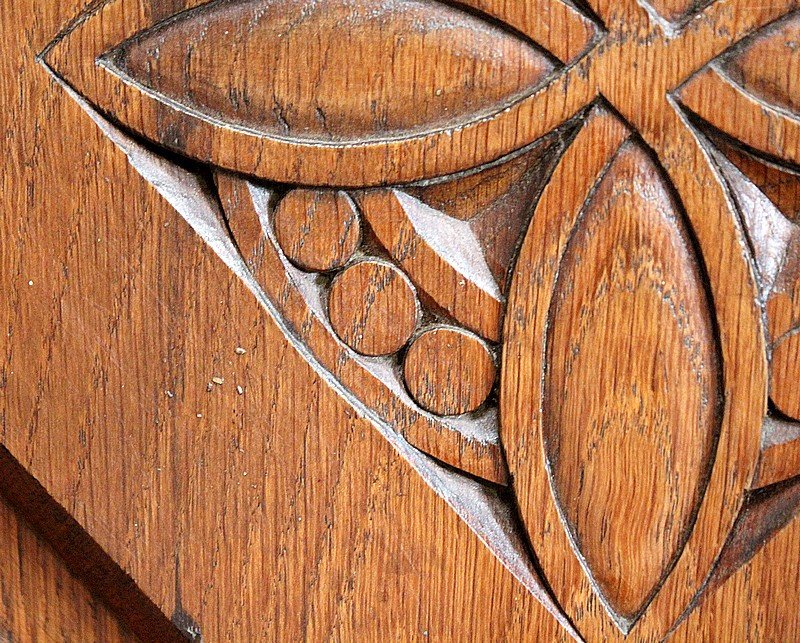 Church Stall In Solid Oak - Early Twentieth-photo-2