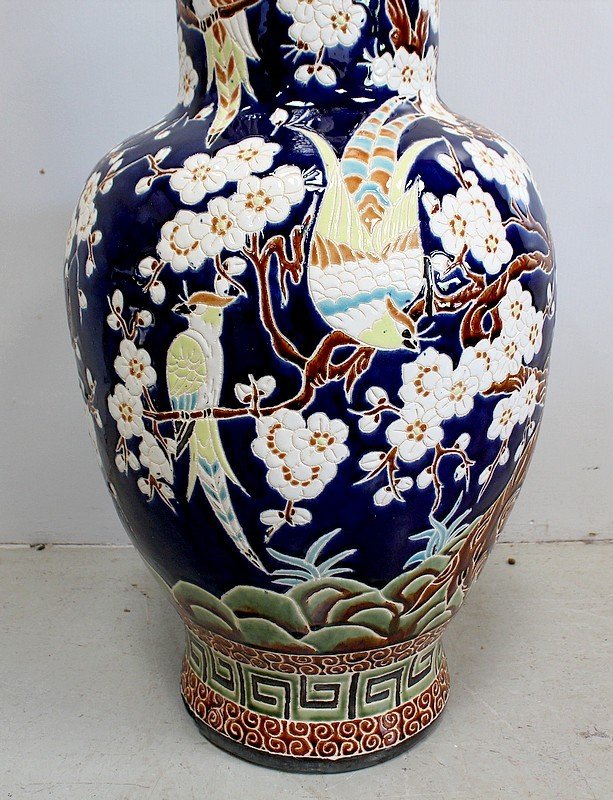 Grand Vase « Les Oiseaux De Paradis » – XXe-photo-2