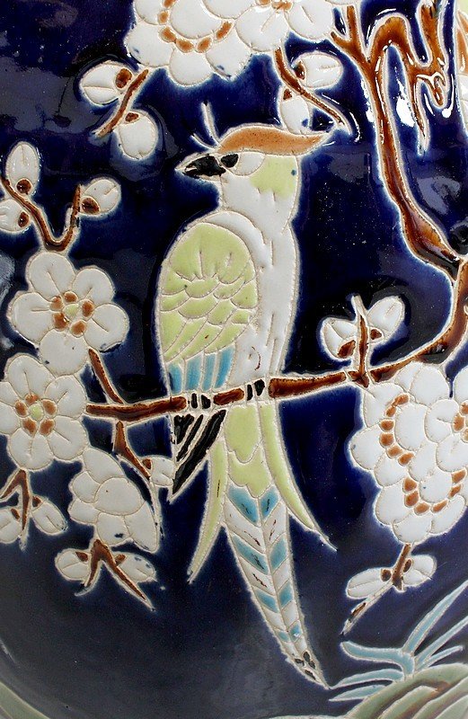 Grand Vase « Les Oiseaux De Paradis » – XXe-photo-4
