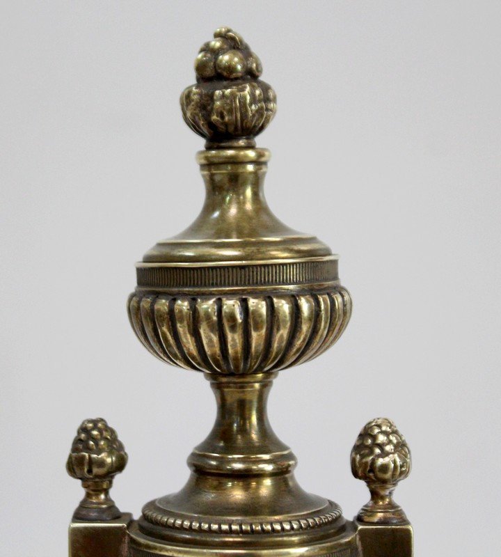 Pair Of Bronze Candlesticks, Louis XVI Style - 2nd Half Of The Nineteenth-photo-4