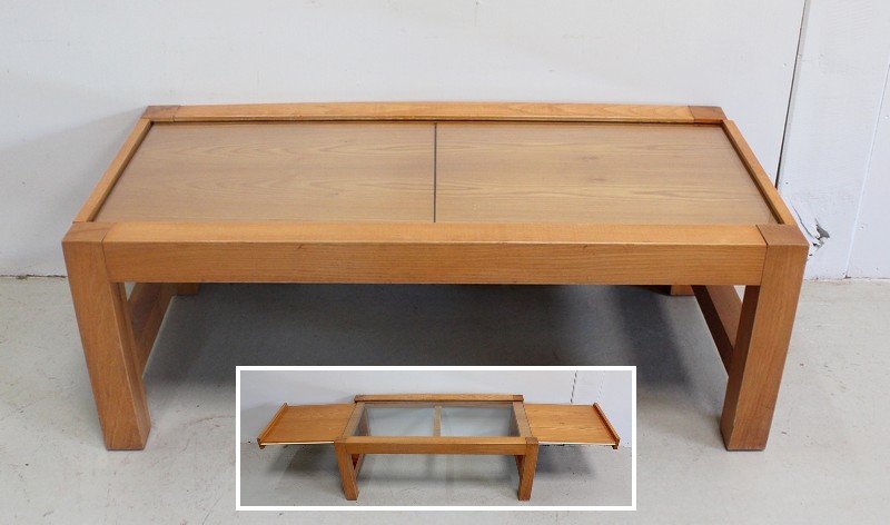 System Living Room Table In Solid Ash – 1970