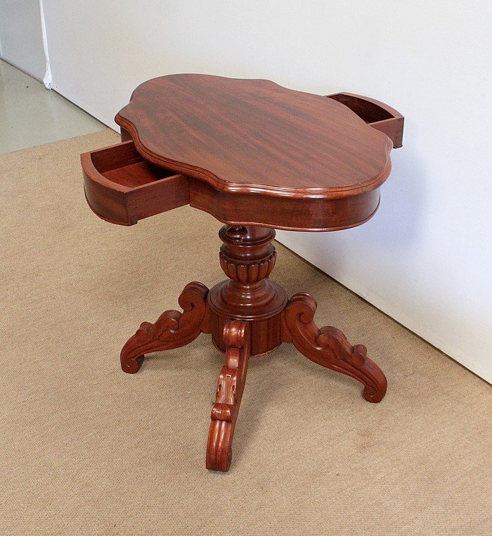 Small Mahogany Violin Pedestal Table - 2nd Half Nineteenth-photo-2