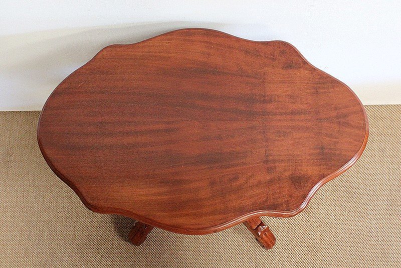 Small Mahogany Violin Pedestal Table - 2nd Half Nineteenth-photo-3