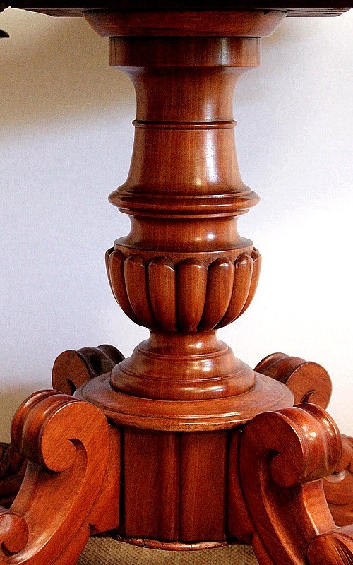 Small Mahogany Violin Pedestal Table - 2nd Half Nineteenth-photo-3