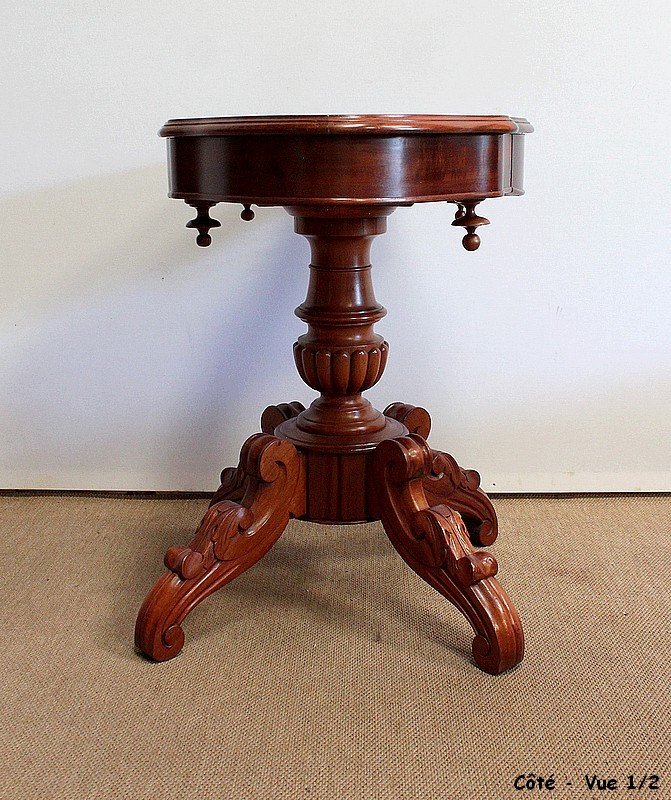 Small Mahogany Violin Pedestal Table - 2nd Half Nineteenth-photo-5