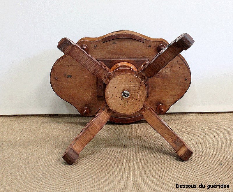 Small Mahogany Violin Pedestal Table - 2nd Half Nineteenth-photo-8