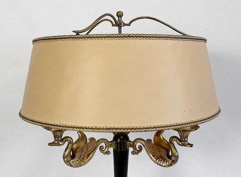 Important Golden Brass Lamp, Empire Style - Early Twentieth-photo-4