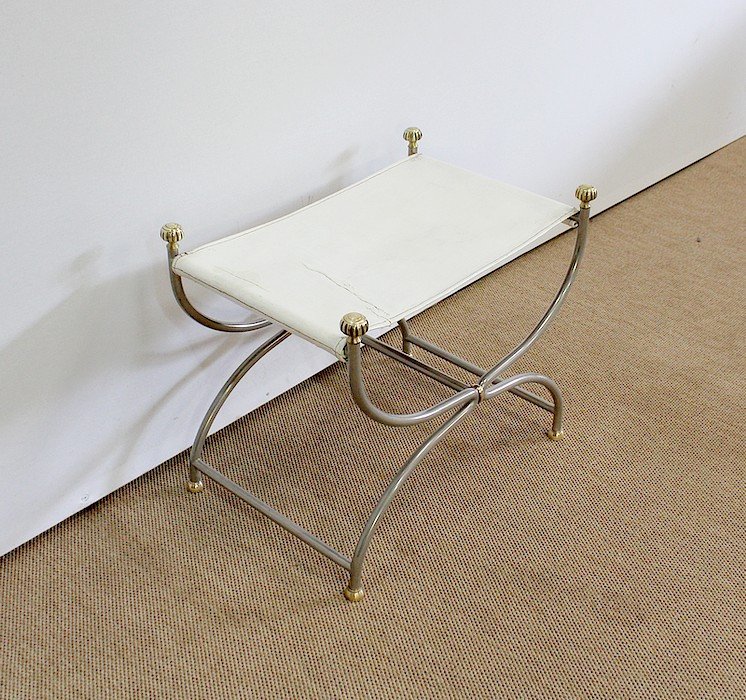 Curule Stool, Jansen Style – 20th Century-photo-2