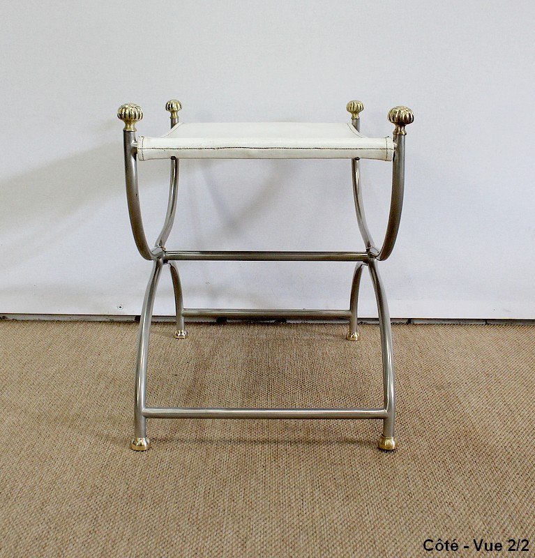 Curule Stool, Jansen Style – 20th Century-photo-6