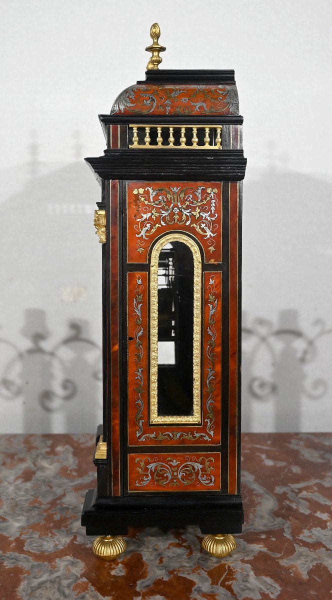 Pendulum In "boulle" Marquetry Called Religious, By L. Leroy & Cie, Napoleon III Period - Mi-photo-2
