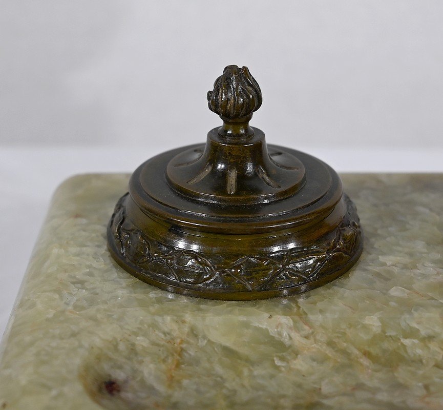 Important Inkwell In Onyx From Pakistan And Bronze - Late Nineteenth-photo-5