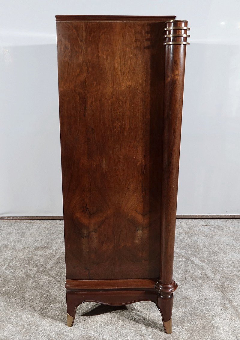 Showcase Cabinet In Rio Rosewood, Attributed To J. Leleu, Art Deco - 1940-photo-4