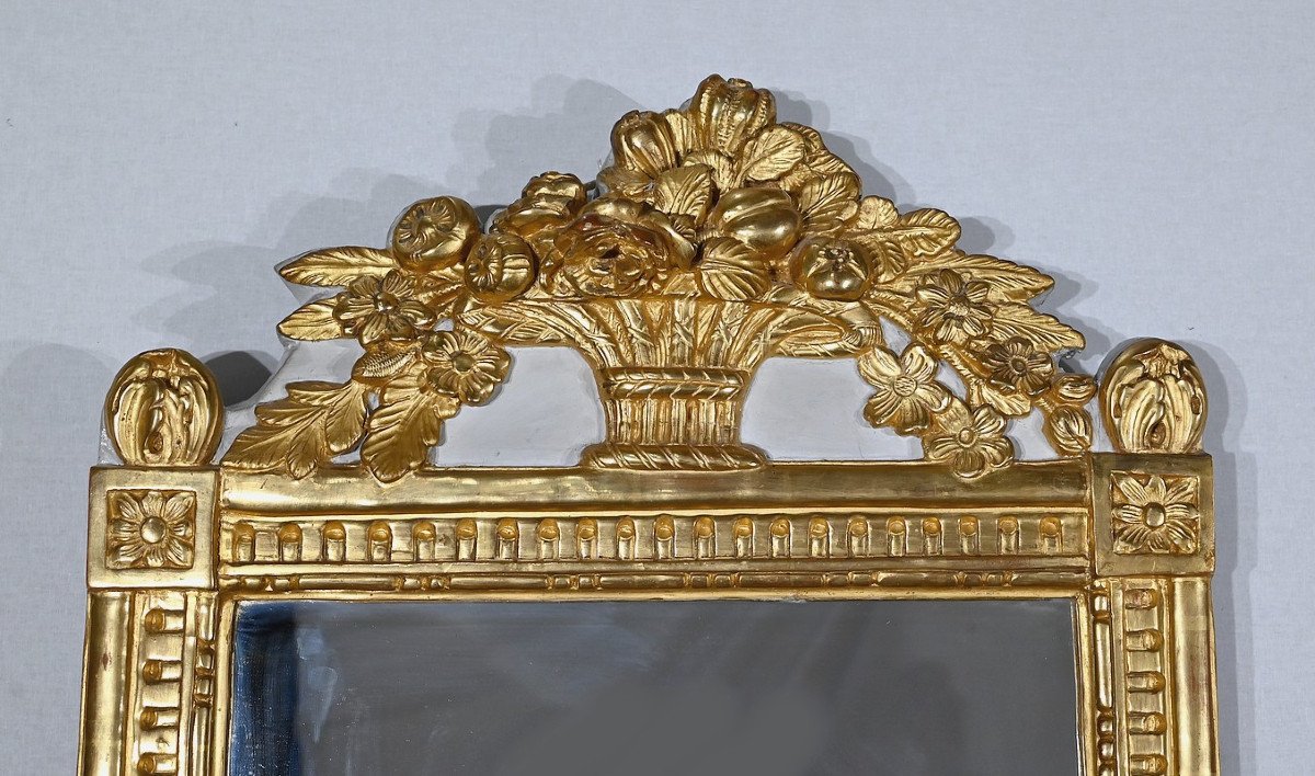 Fronton Mirror In Golden Wood, Louis XVI Style - Early 20th Century-photo-4