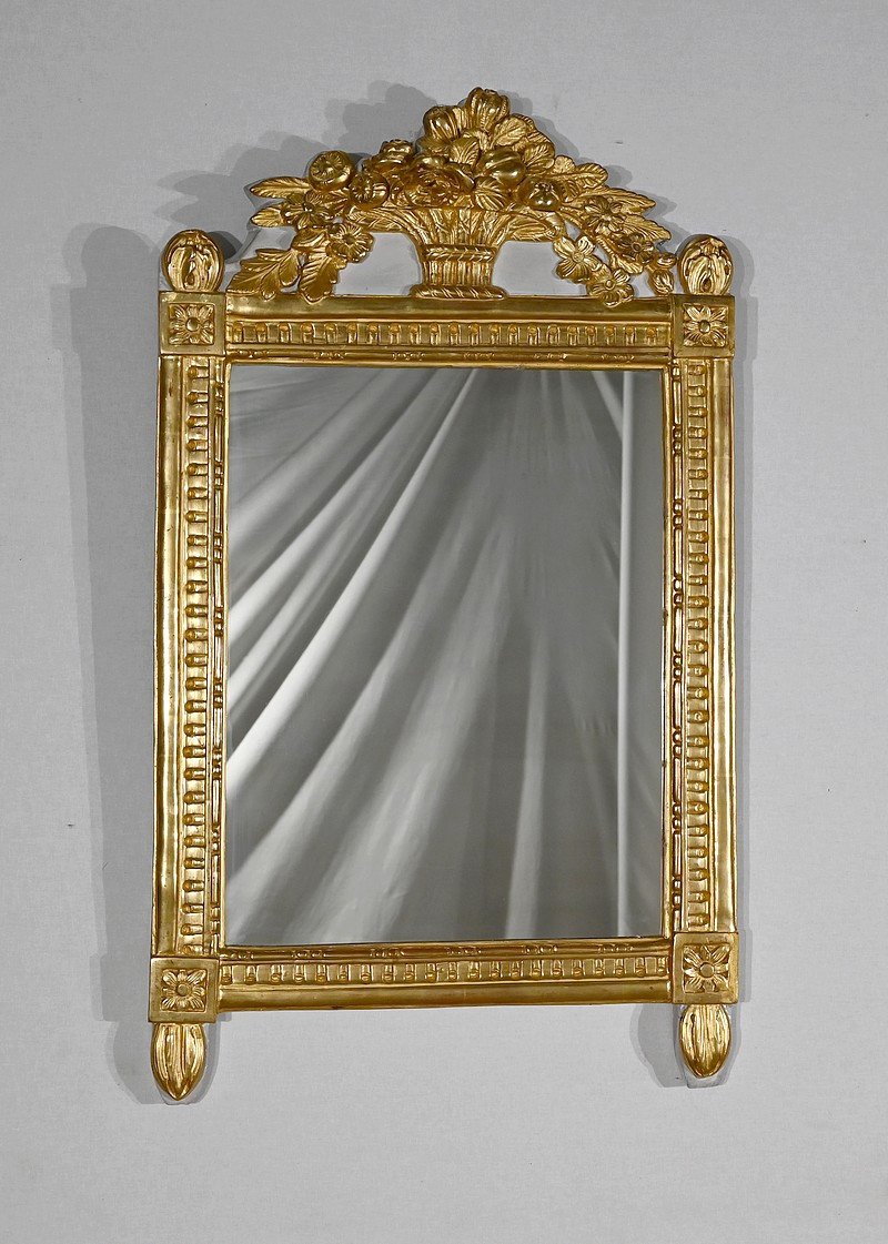 Fronton Mirror In Golden Wood, Louis XVI Style - Early 20th Century