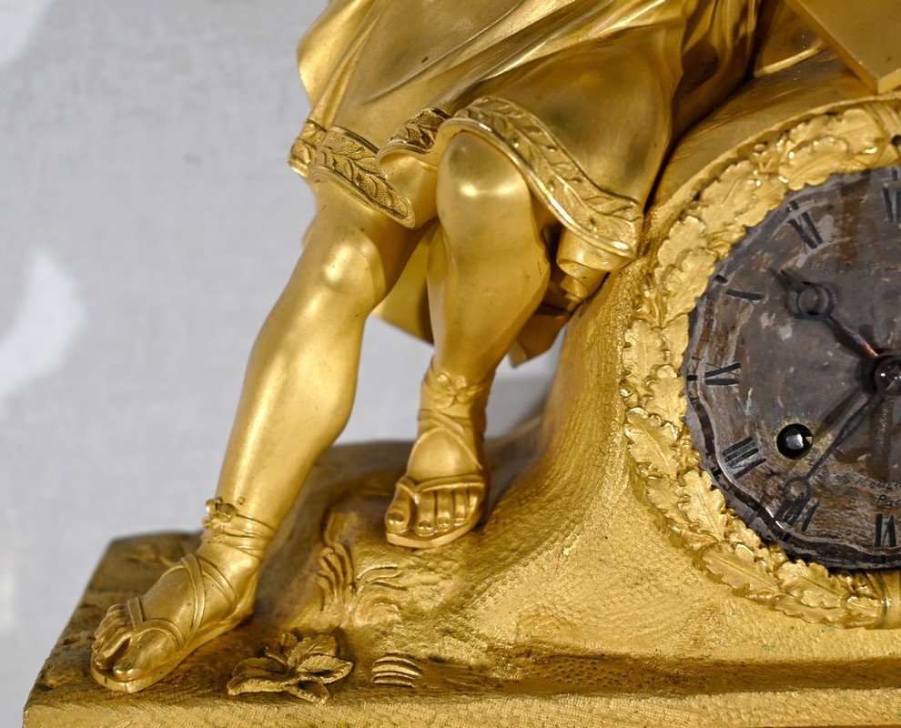 Important Gilt Bronze Clock - 1st Part Nineteenth-photo-1