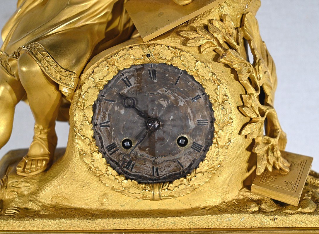Important Gilt Bronze Clock - 1st Part Nineteenth-photo-2