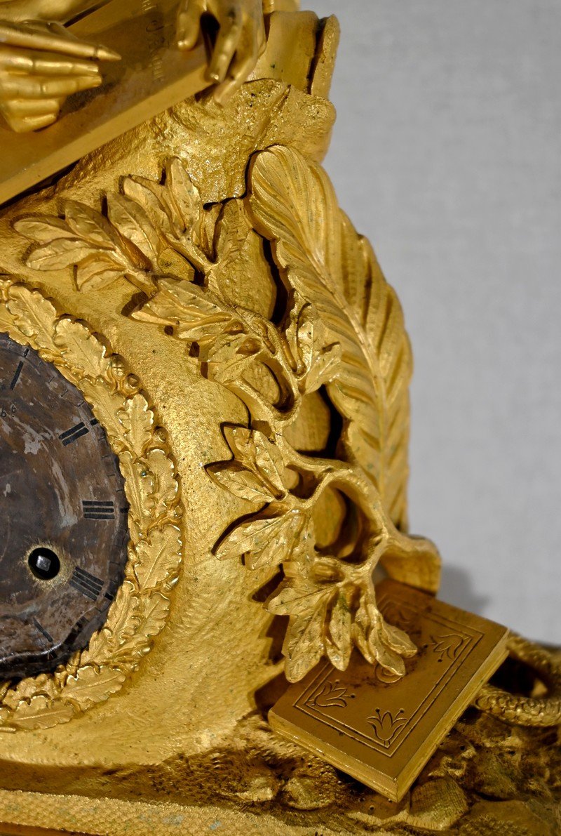 Important Gilt Bronze Clock - 1st Part Nineteenth-photo-3