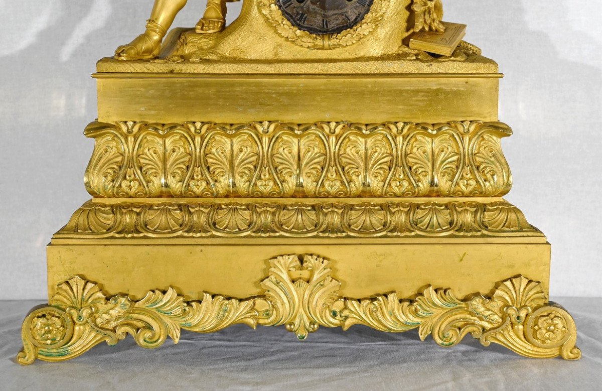 Important Gilt Bronze Clock - 1st Part Nineteenth-photo-4