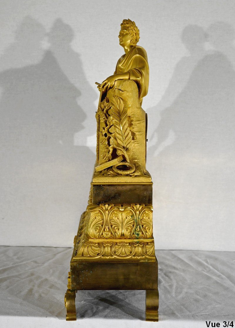 Important Gilt Bronze Clock - 1st Part Nineteenth-photo-6