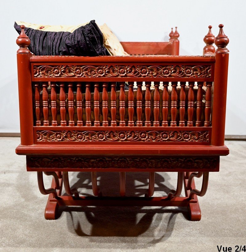 Palanquin Barreaudé En Teck, Chine – Fin XIXe-photo-7