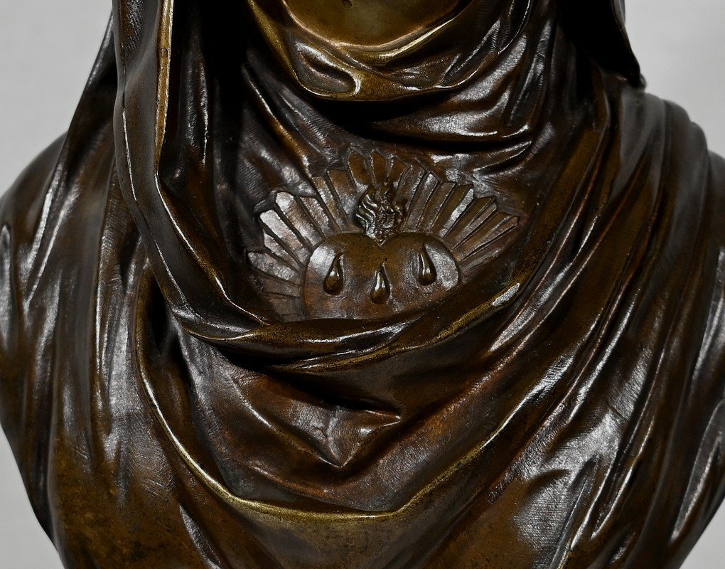 Bronze « La Vierge Marie », J. Bulio – XIXe-photo-2