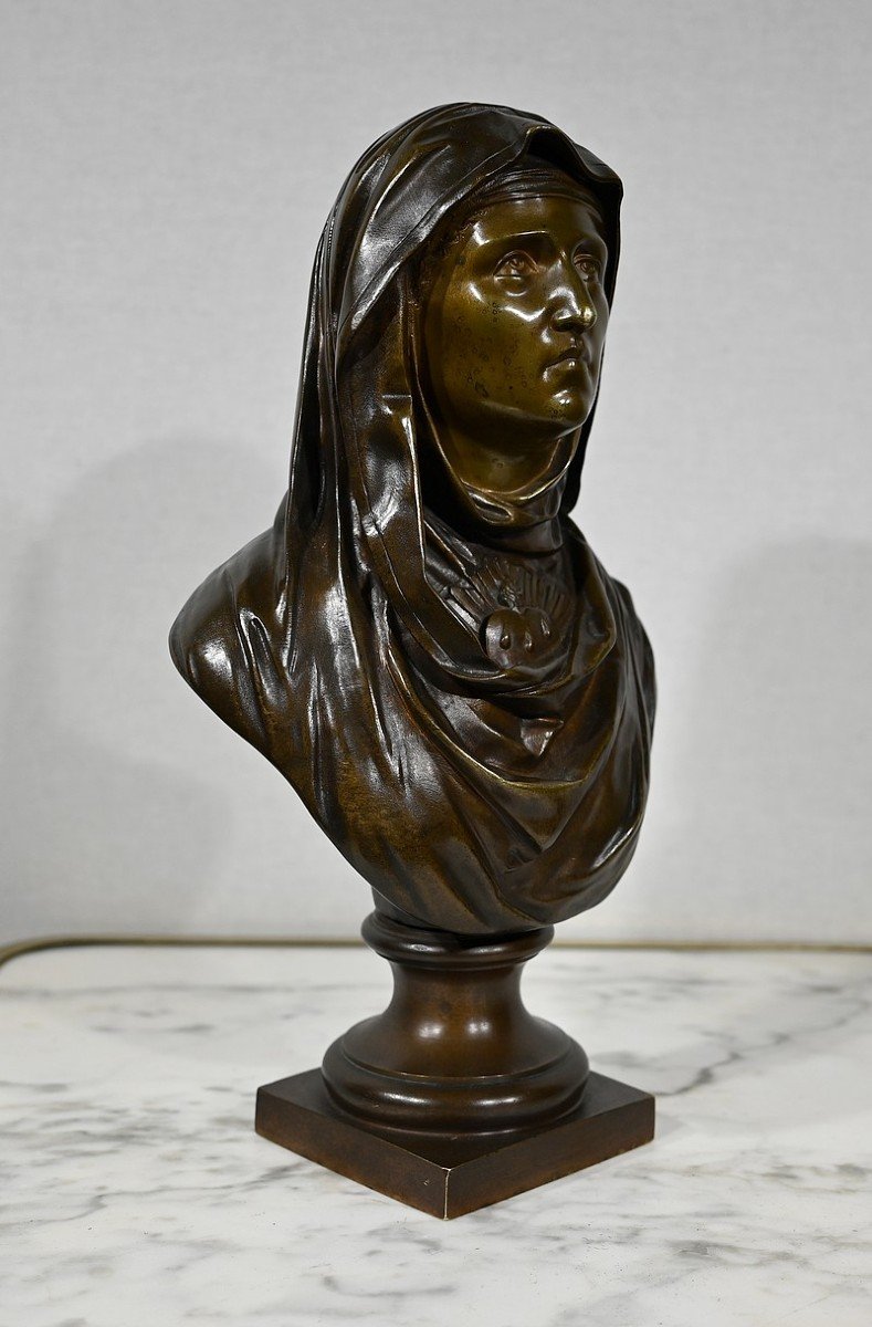 Bronze « La Vierge Marie », J. Bulio – XIXe-photo-3