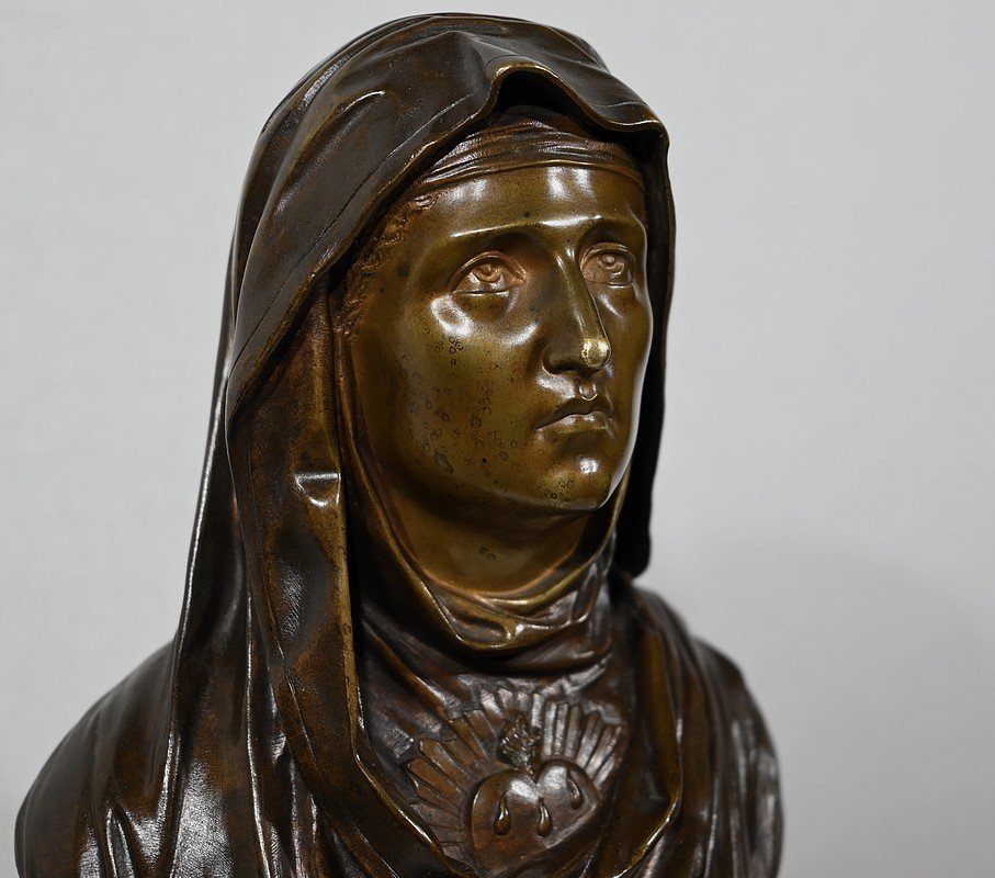 Bronze « La Vierge Marie », J. Bulio – XIXe-photo-4