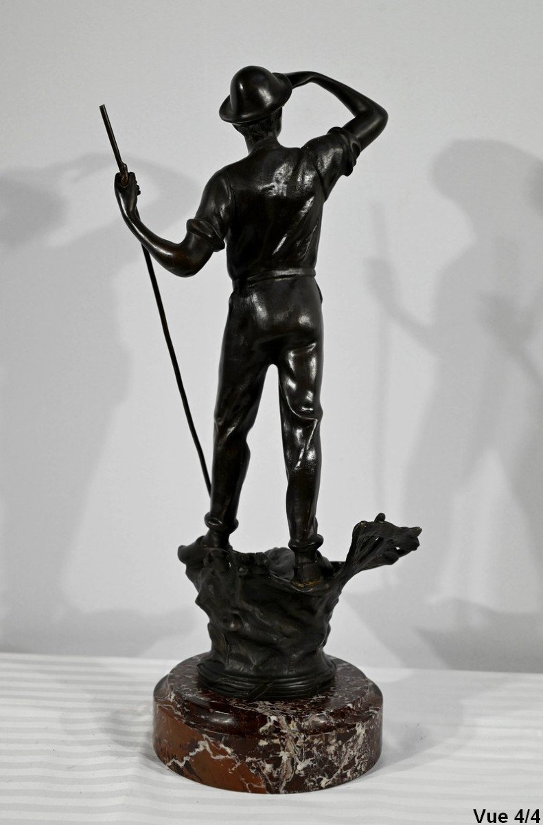 Bronze « Le Faucheur », Signé E.aizelin – 2ème Partie Du XIXe-photo-4