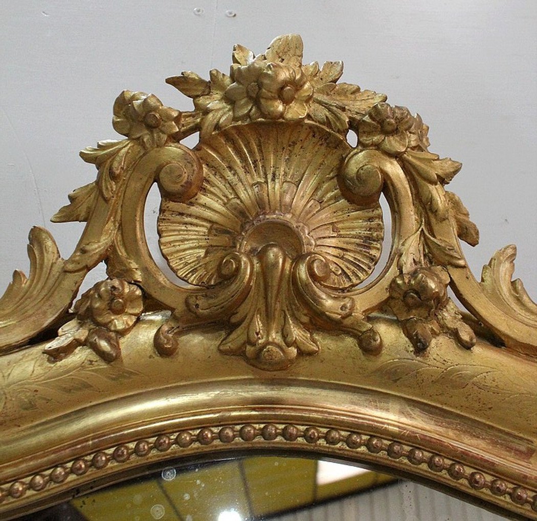 Mirror In Golden Wood, Napoleon III Period - Nineteenth-photo-3