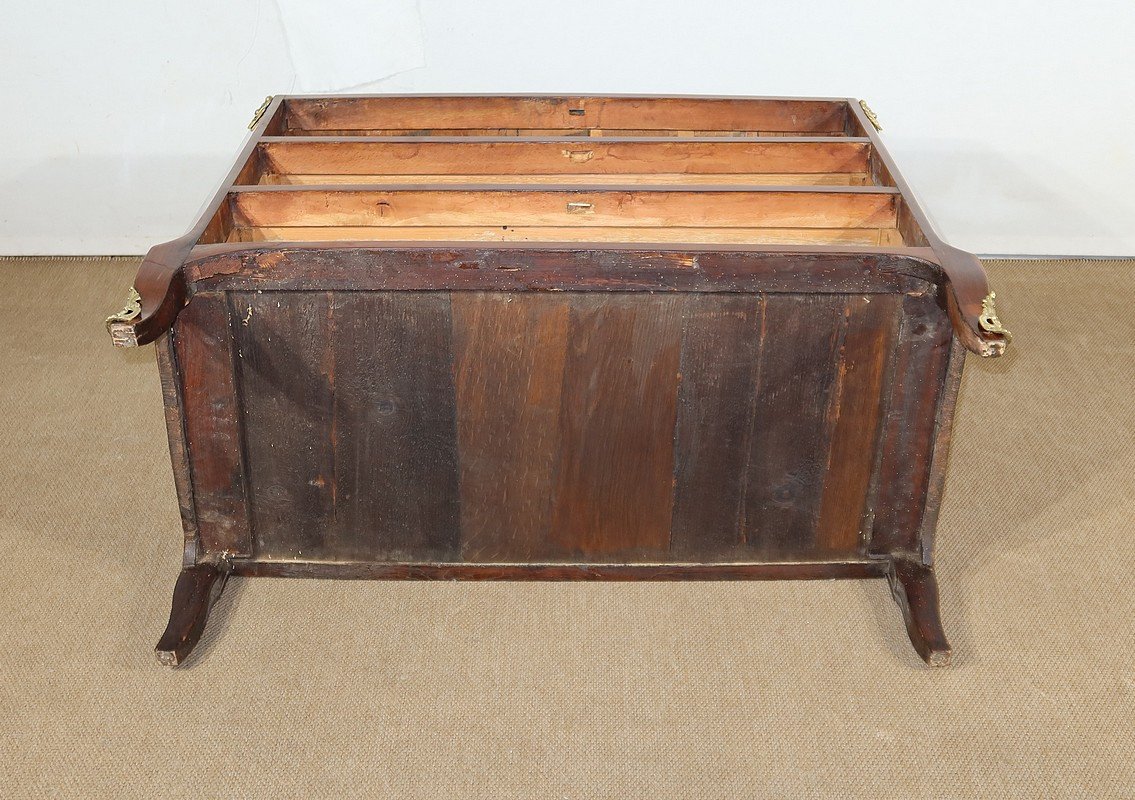 Small Commode In Precious Wood Marquetry, Stamped Cm. Magnien, Louis XVI – XV Period-photo-8