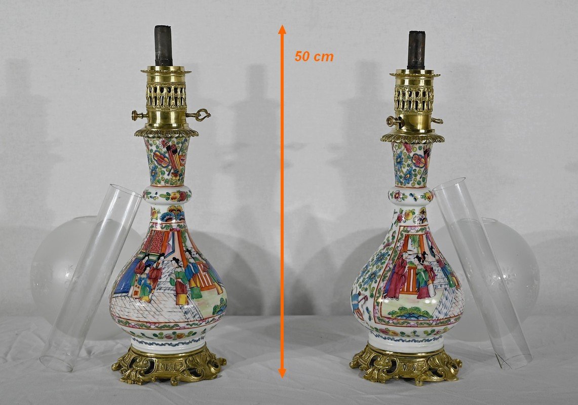 Pair Of Oil Lamps, Napoleon III Period - Mid-19th Century-photo-7