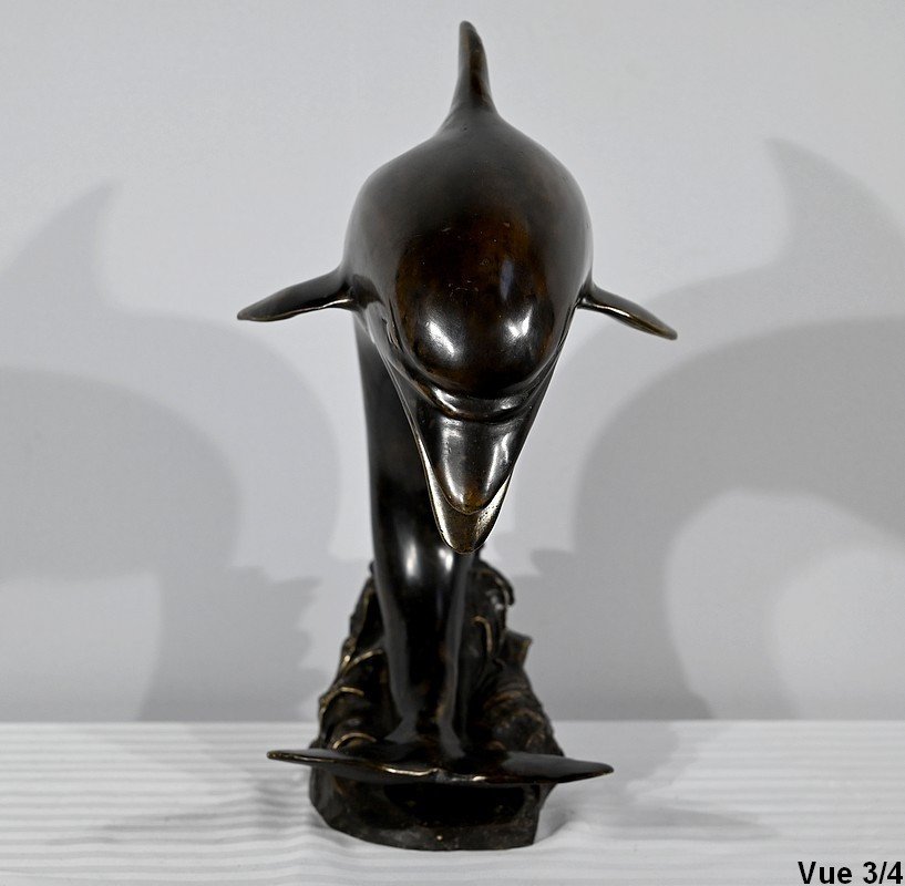 Important Bronze « Le Dauphin » - Milieu XXe-photo-3