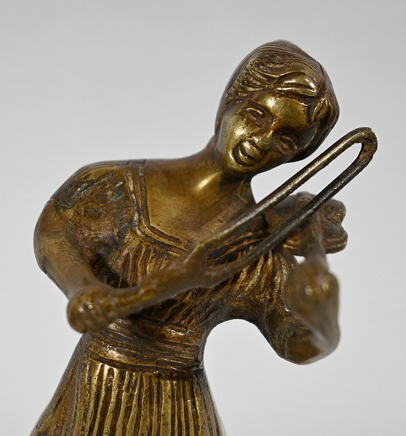 Bronze "the Violinist" - Late 19th Century-photo-2