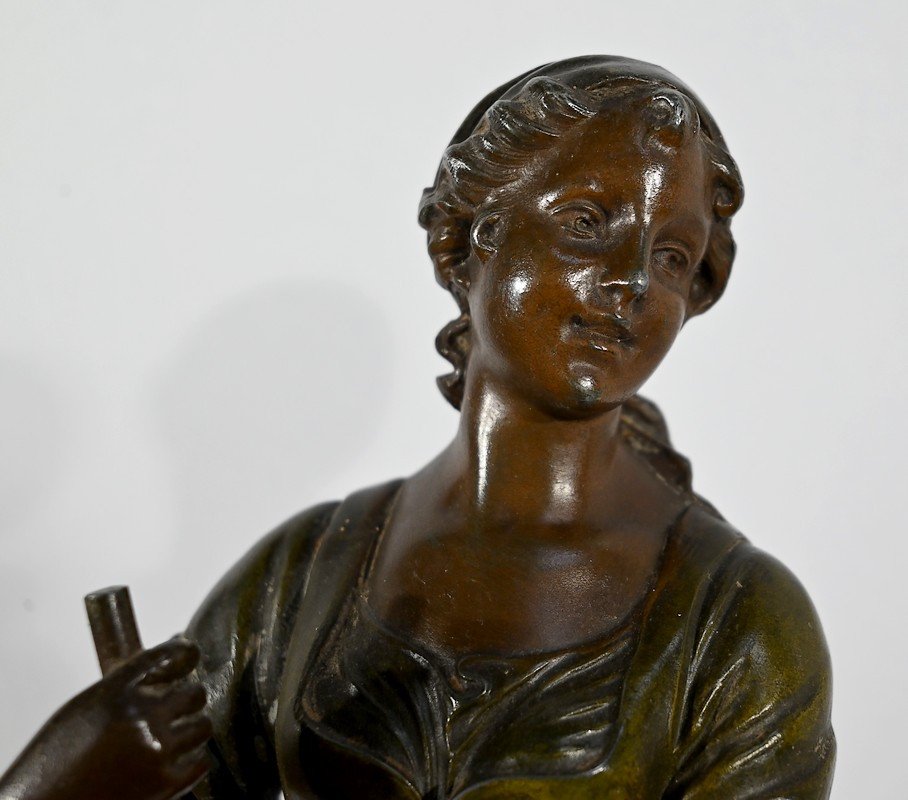 Spelter "faucheuse", Signed Aj.scotte - Late 19th Century-photo-3