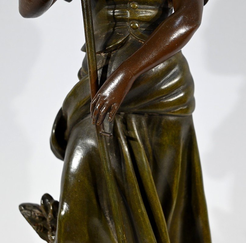 Spelter "faucheuse", Signed Aj.scotte - Late 19th Century-photo-1