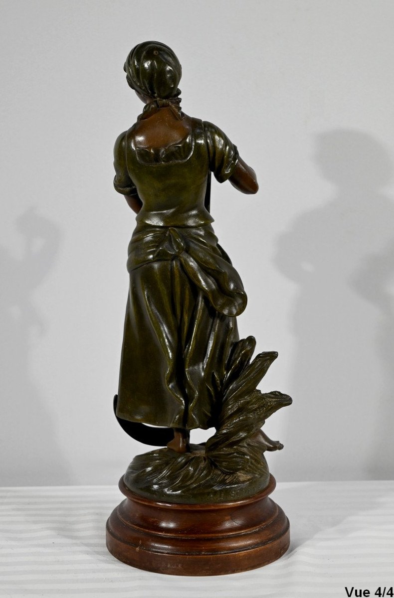 Spelter "faucheuse", Signed Aj.scotte - Late 19th Century-photo-7