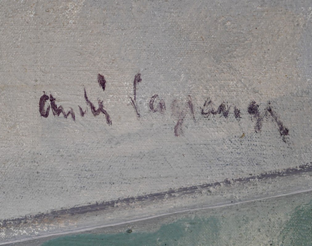 Huile Sur Toile, Signée A.lagrange – XXe-photo-6