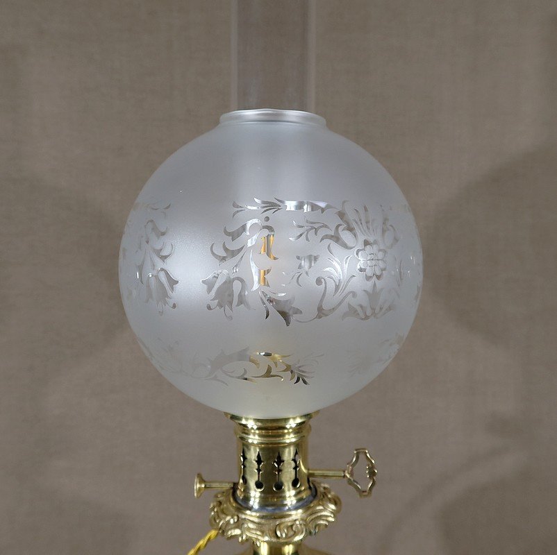 Lampe à Pétrole électrifiée, Style Louis XVI – XIXe-photo-3