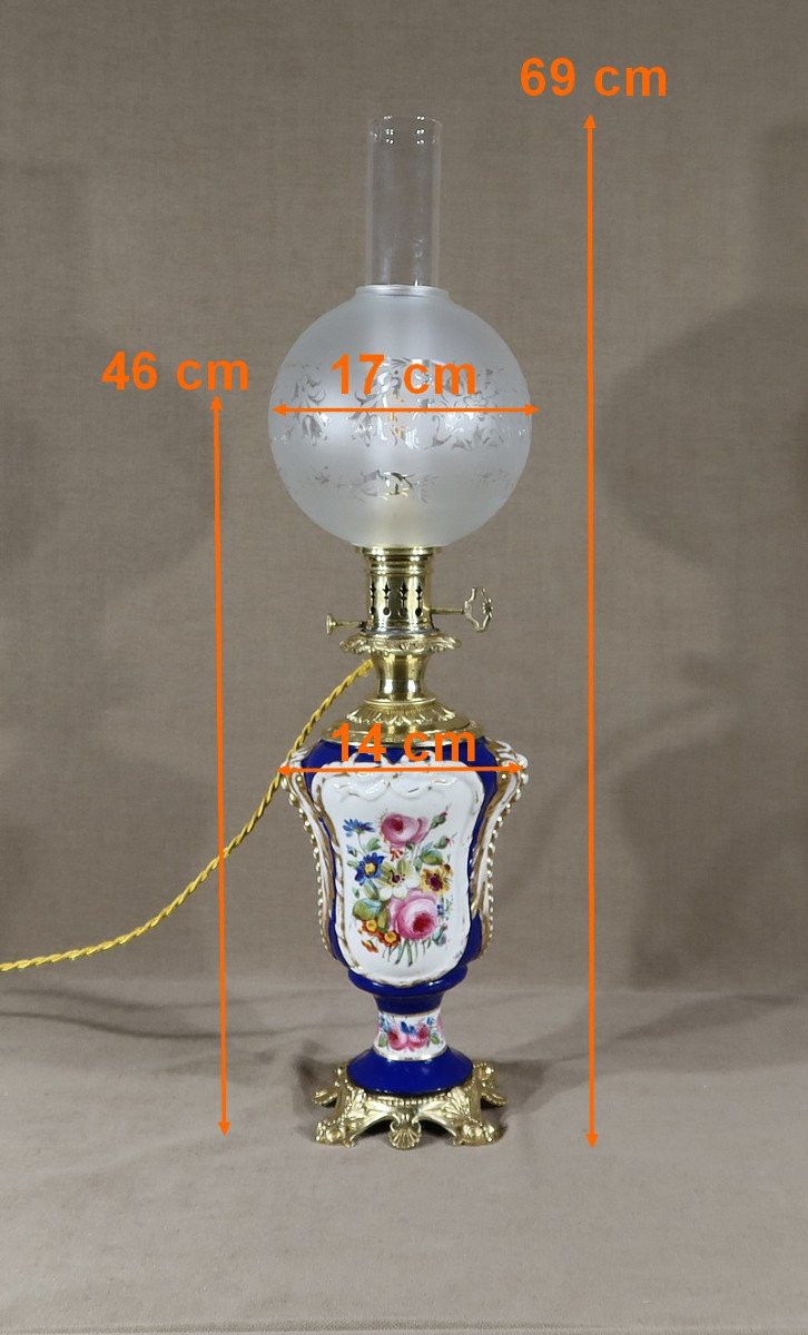 Lampe à Pétrole électrifiée, Style Louis XVI – XIXe-photo-8