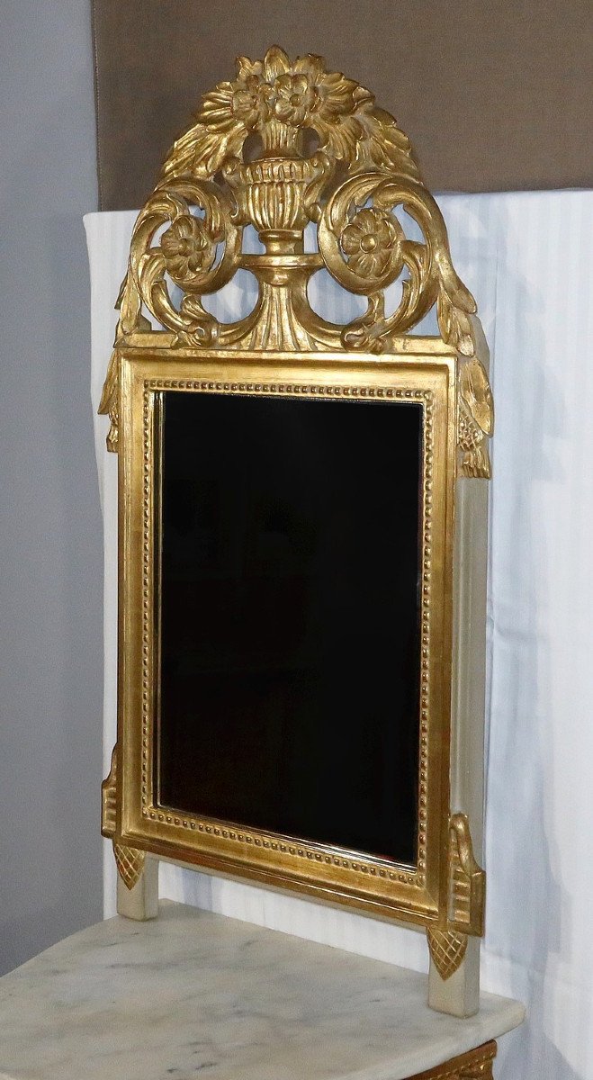Miroir En Bois Doré, Style Louis XVI – Début XXe-photo-2