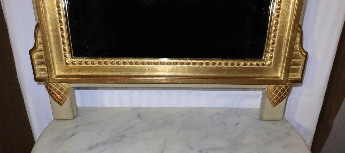 Miroir En Bois Doré, Style Louis XVI – Début XXe-photo-3