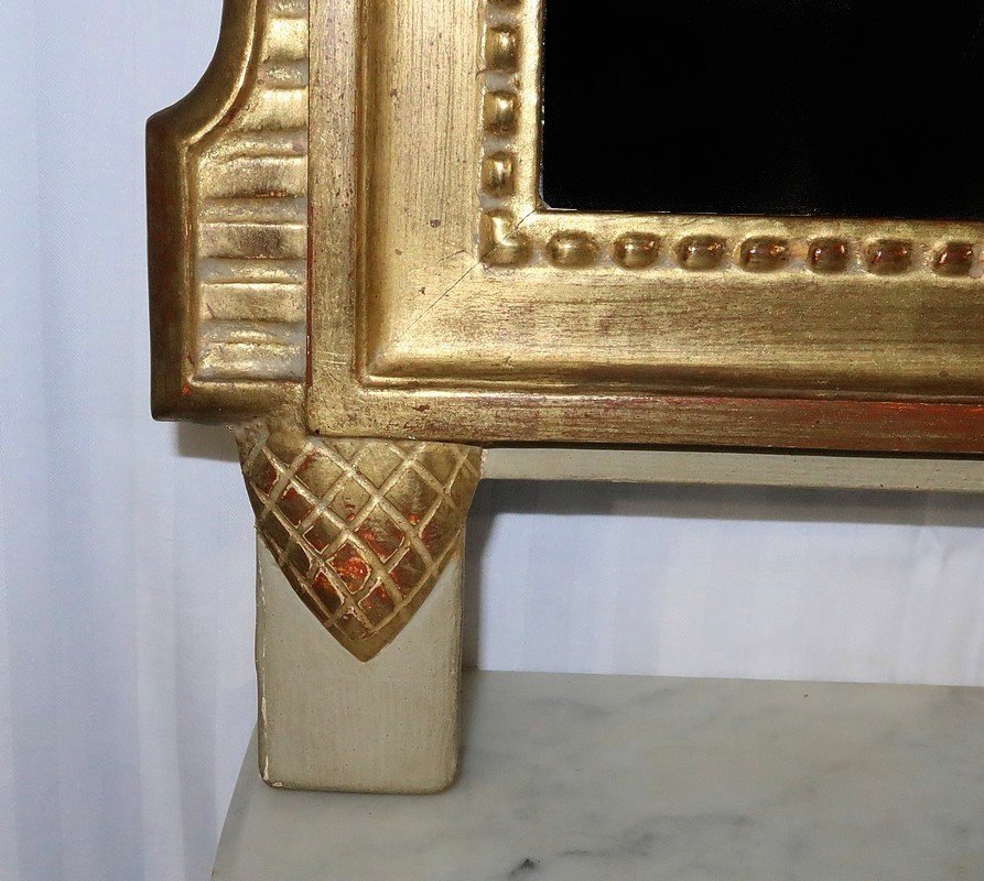 Miroir En Bois Doré, Style Louis XVI – Début XXe-photo-4