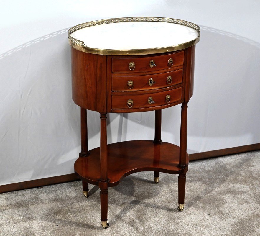 Mahogany Tambour Chiffonniere Table, Louis XVI Period - 2nd Part Of The 18th Century-photo-2