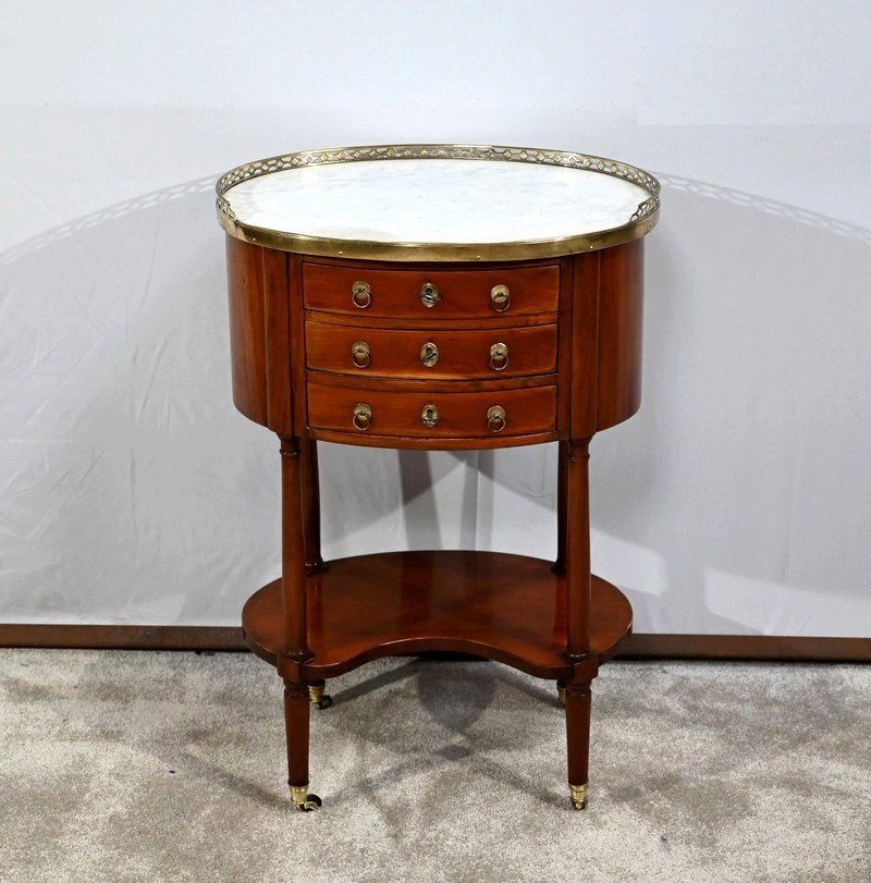 Table Chiffonnière Tambour En Acajou, époque Louis XVI – 2ème Partie Du XVIIIe