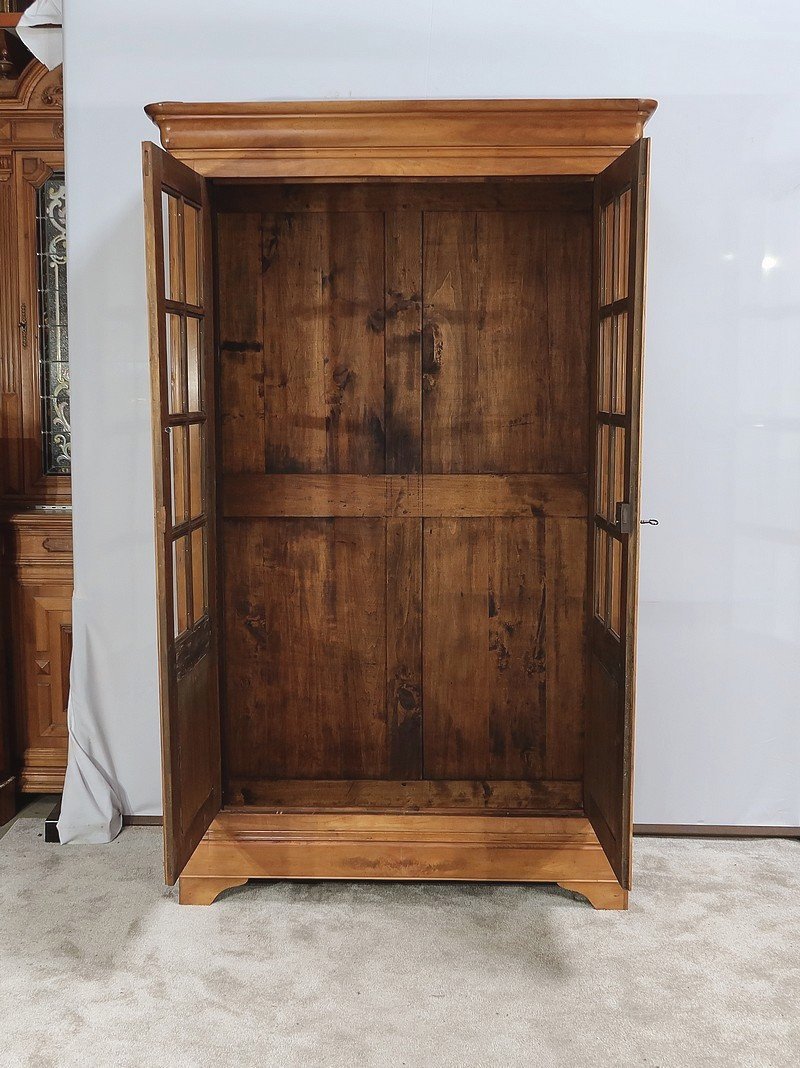 Library Cabinet In Solid Cherry - Late Nineteenth-photo-5