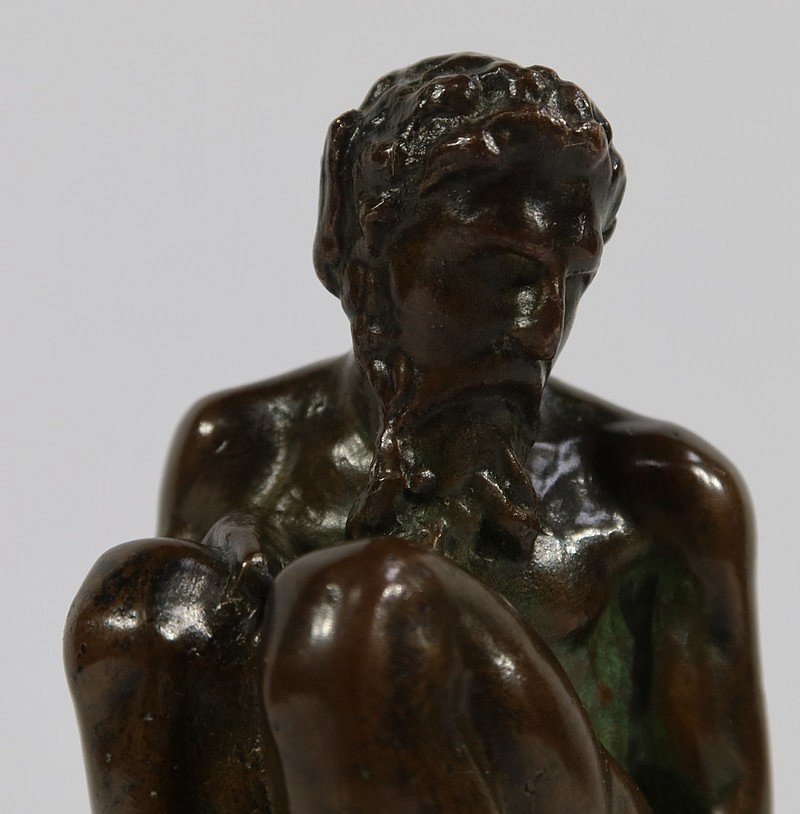 Bronze « l’homme Accroupi » - Fin XIXe-photo-3