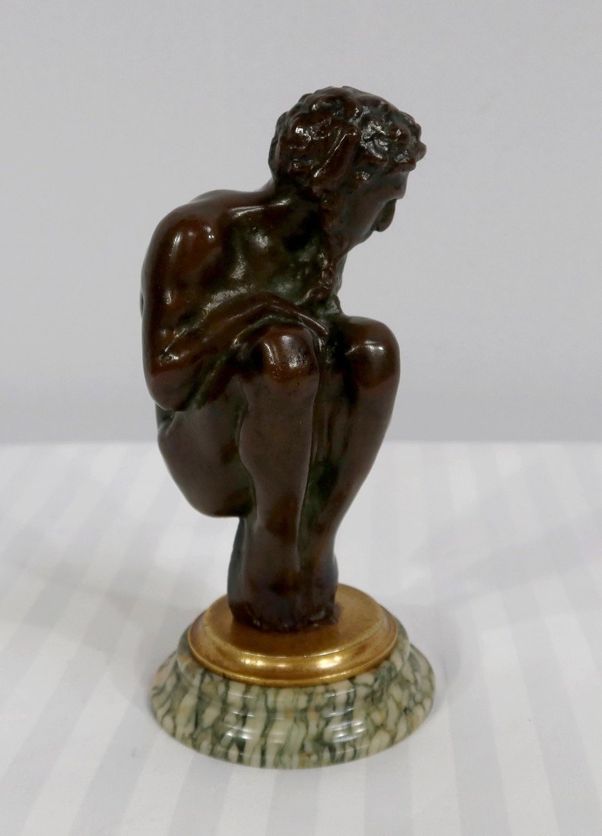 Bronze « l’homme Accroupi » - Fin XIXe-photo-4