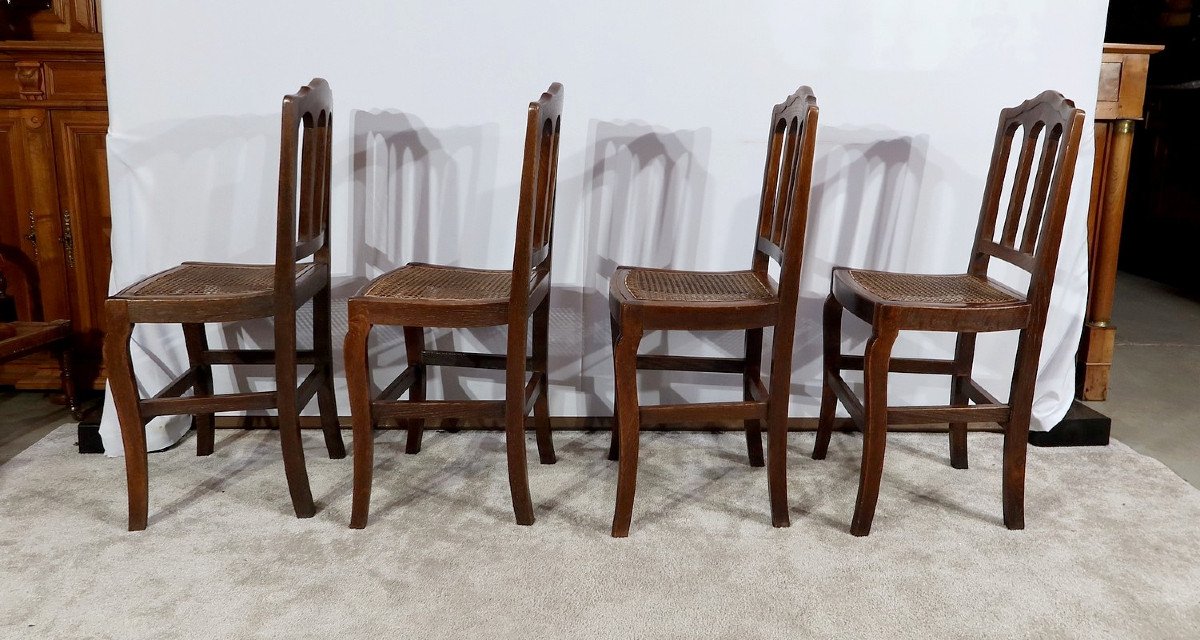 Suite Of 4 Chairs In Solid Oak – 2nd Half 19th Century-photo-3